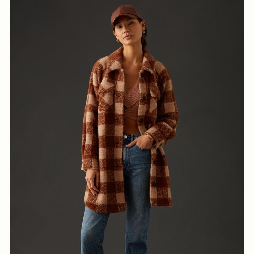 Anthropologie Greylin Longline Shacket Coat Shirt Jacket